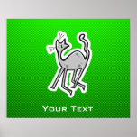 Cute Cat; Green Posters