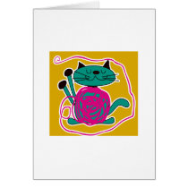 Cute Cat Knitting cards