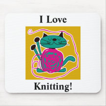 Cute Cat Knitting Mouse Pads