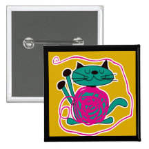 Cute Cat Knitting Pin