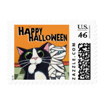 Cute Cat & Mummy Cat - Halloween Postage (Small)