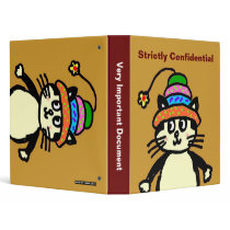 Cute cat ocher binder - 1"