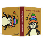 Cute cat ocher binder - 1"