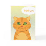 Cute Cat Orange Tabby Thank You Greeting Card