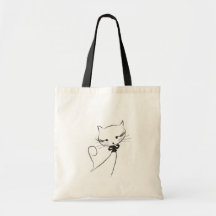 Cute Cat With Bow Bag