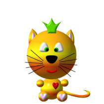 Cute cat with crown and hearts cut outs