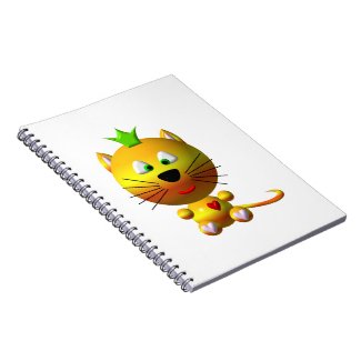 Cute Cat with Crown Spiral Notebook