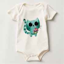 Cute cat with cupcake t-shirts
