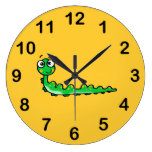 cute caterpillar cartoon wall clocks