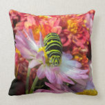 Cute Caterpillar on Mums Throw Pillow american mojo pillows