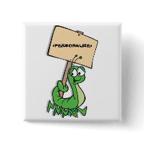 Cute Caterpillar with Sign, <PERSONALIZE> buttons