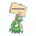 Cute Caterpillar with Sign, <PERSONALIZE> stickers