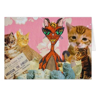 Cute Cats Collage 2 Card card