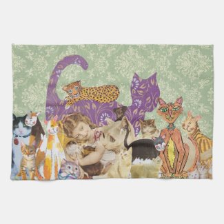 Cute Cats Collage 3 Kitchen Towel kitchentowel