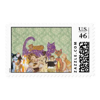 Cute Cats Collage 3 Postage stamp