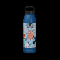 Cute Cats Illustration Water Bottle water bottles