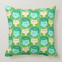 Cute Cats Pattern Pillow
