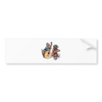 Cute Cats Play Mandolin and Xylophone in the Snow Bumper Sticker