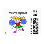 cute cheerleader birthday party stamps