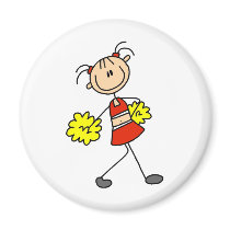 Cute Cheerleading Stick Figure Magnet by stick_figures Cute Cheerleading Stick Figure Magnet