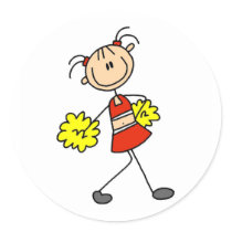 Cute Cheerleading Stick Figure Sticker