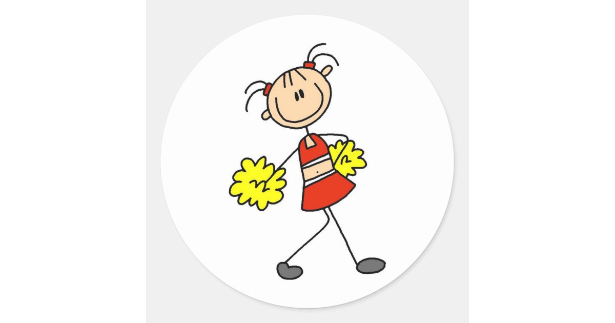Cute Cheerleading Stick Figure Sticker | Zazzle