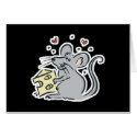 cute cheese loving mouse cards