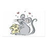 cute cheese loving mouse rectangle stickers