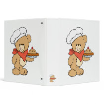 Cute Chef Baker Bear 3 Ring Binders