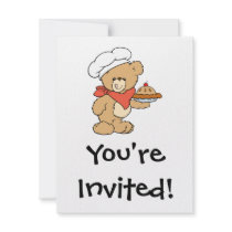 Cute Chef Baker Bear Custom Announcements