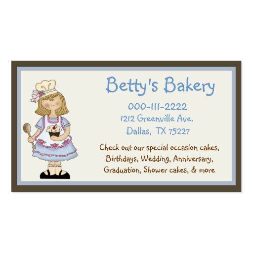 Cute Chef Business Card & Coupon (front side)