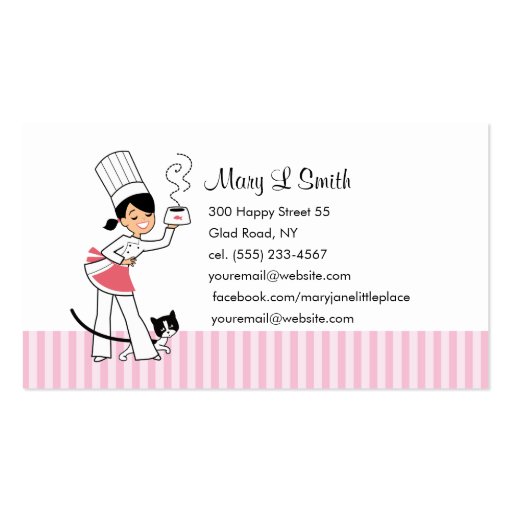 Cute Chef Calling Card - Custom Business Cards (front side)