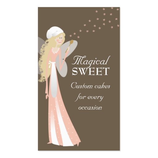 cute chef fairy cooking baking business cards (front side)