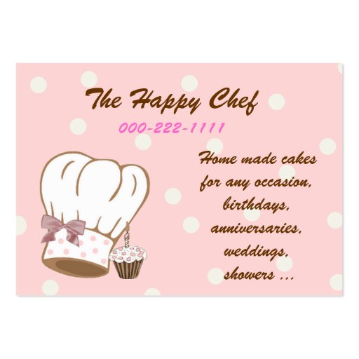 Cute Chef Hat Business Card (front side)