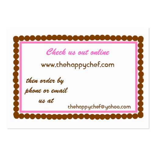 Cute Chef Hat Business Card (back side)