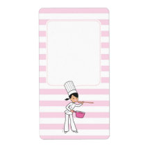 Cute Chef Motif Canning Jar Label