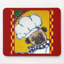 Cute Chef Pug mousepads by Chef_Pet_Art Cute Chef Pug mousepads