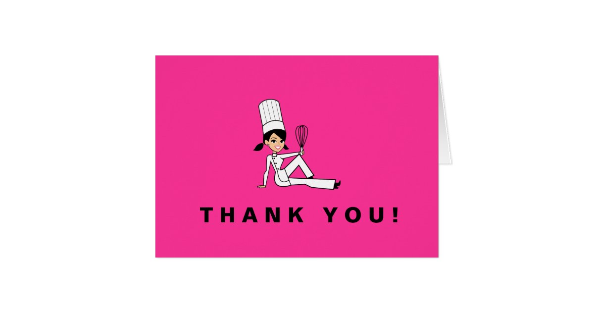 Cute Chef Thank You Card Zazzle