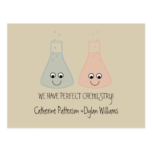 Cute Chemistry Save the Date Postcard