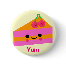 Cute cherry cream cake buttons