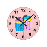 cute cherry cupcakes best friends round clocks