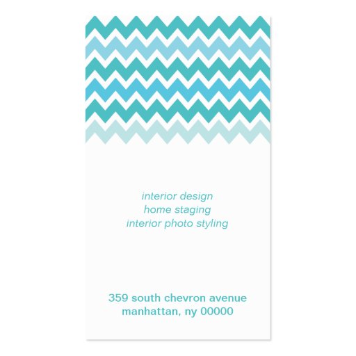 Cute Chevron Pattern Business Card (back side)