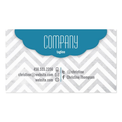 Cute Chevron Professional Business Card (front side)
