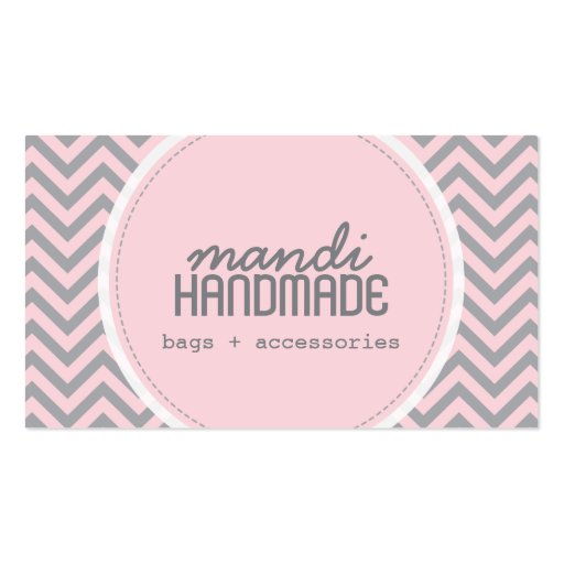 Cute Chevron Stripes Professional Business Card (front side)