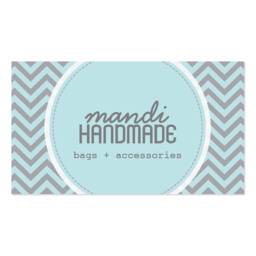 Cute Chevron Stripes Professional Business Card (front side)
