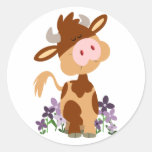 Cute Chewing Cartoon Cow Sticker stickers