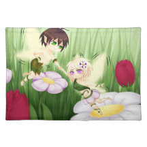 Cute Chibi Fairy Boy and girl Computer Placemats