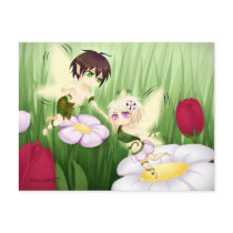 Cute Chibi Fairy Boy and girl Post Card