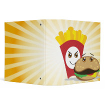 cute chibi fries and hamburger notebook binders