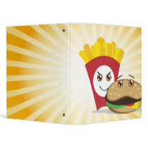 cute chibi fries and hamburger notebook binders